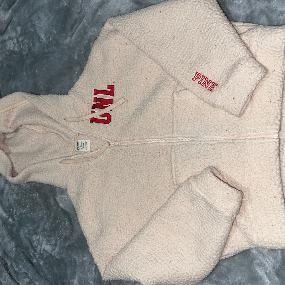 PINK Sherpa Zip-Up Hoodie